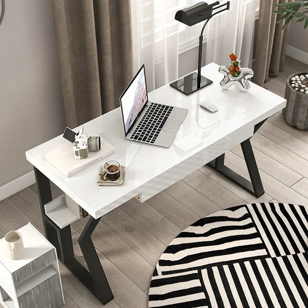 Desk 120 x60x 75 cm - white and black - AZ1314