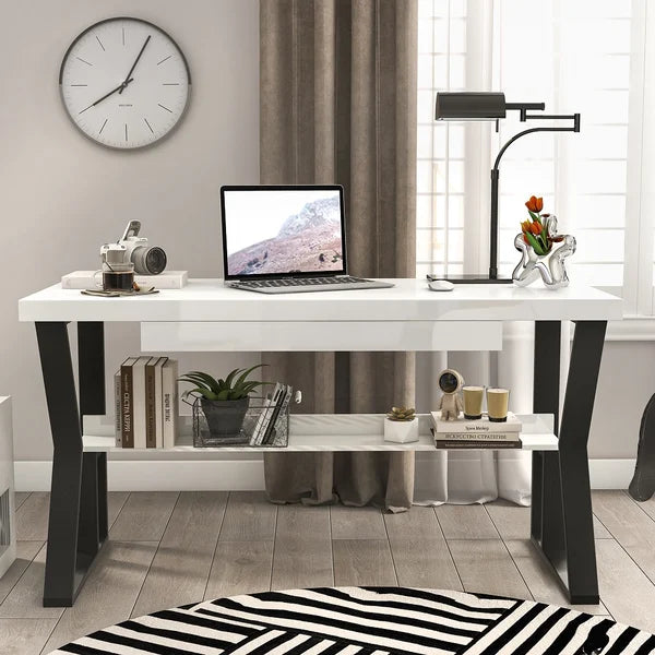 Desk 120 x60x 75 cm - white and black - AZ1314