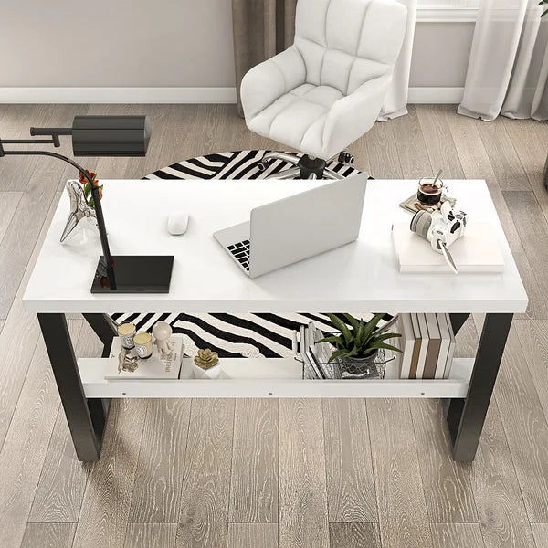 Desk 120 x60x 75 cm - white and black - AZ1314
