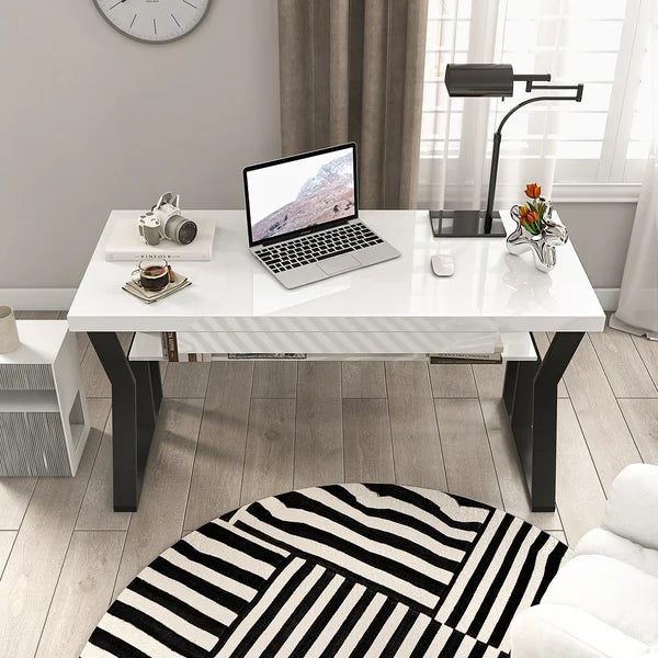 Desk 120 x60x 75 cm - white and black - AZ1314