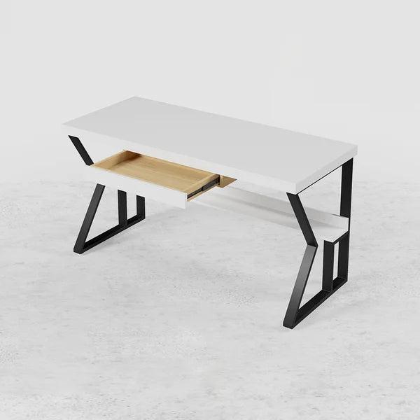 Desk 120 x60x 75 cm - white and black - AZ1314