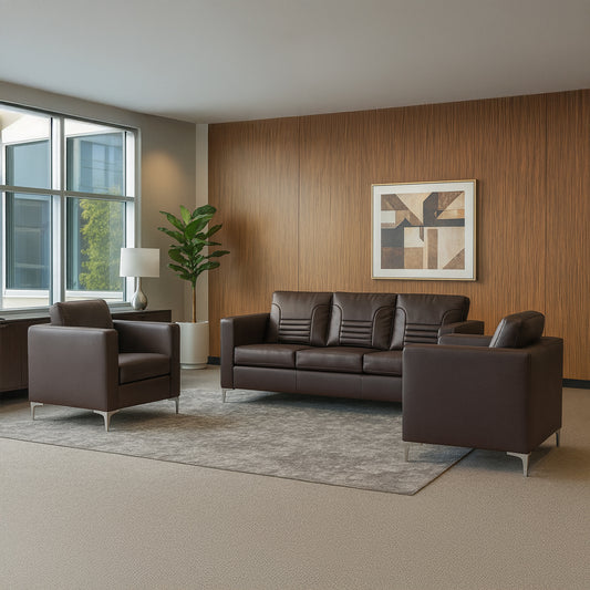 طقم كنب مكتبي – بنى – برينس