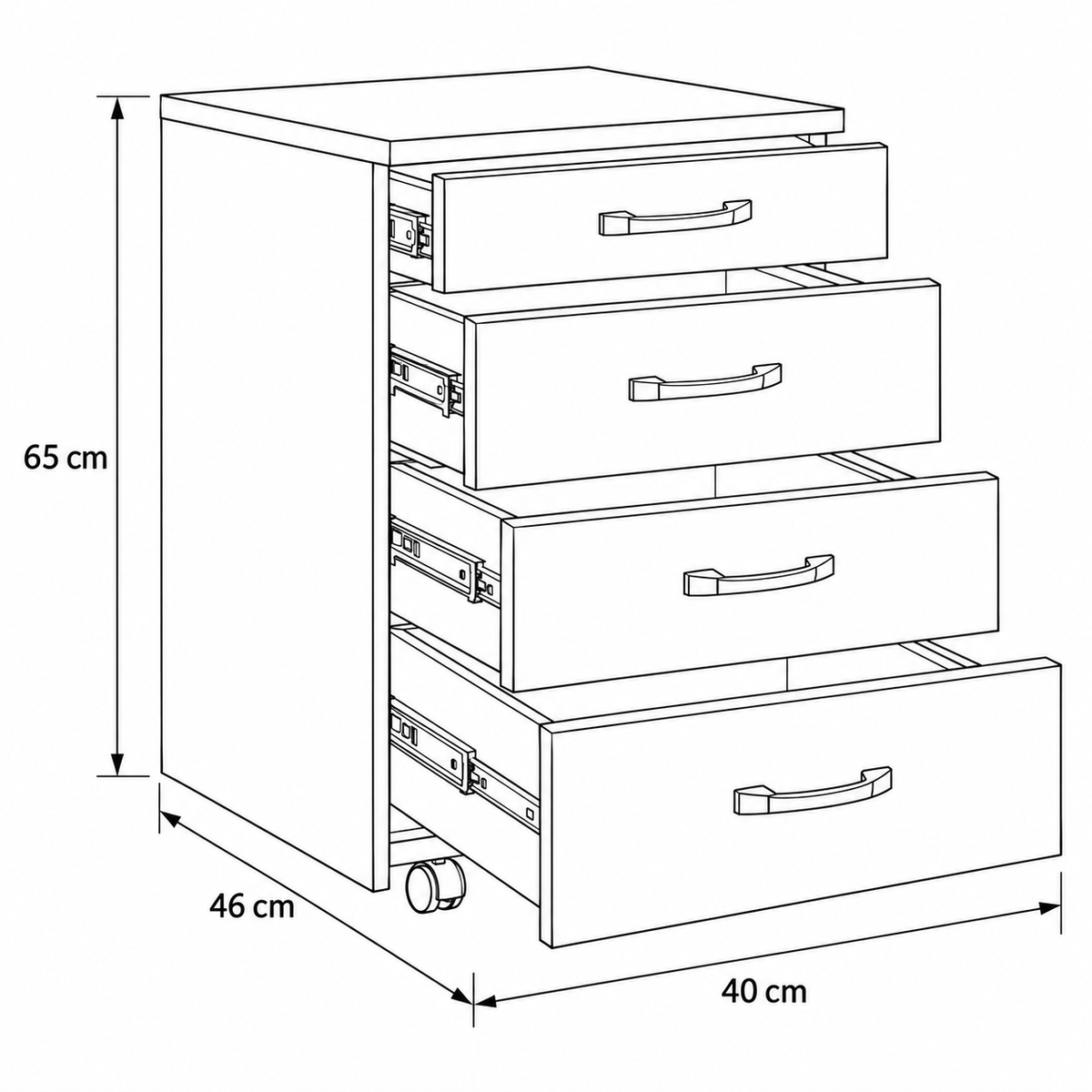 Unit Drawer – 4 Drawers – 40 × 46 × 65 cm – AZ10118