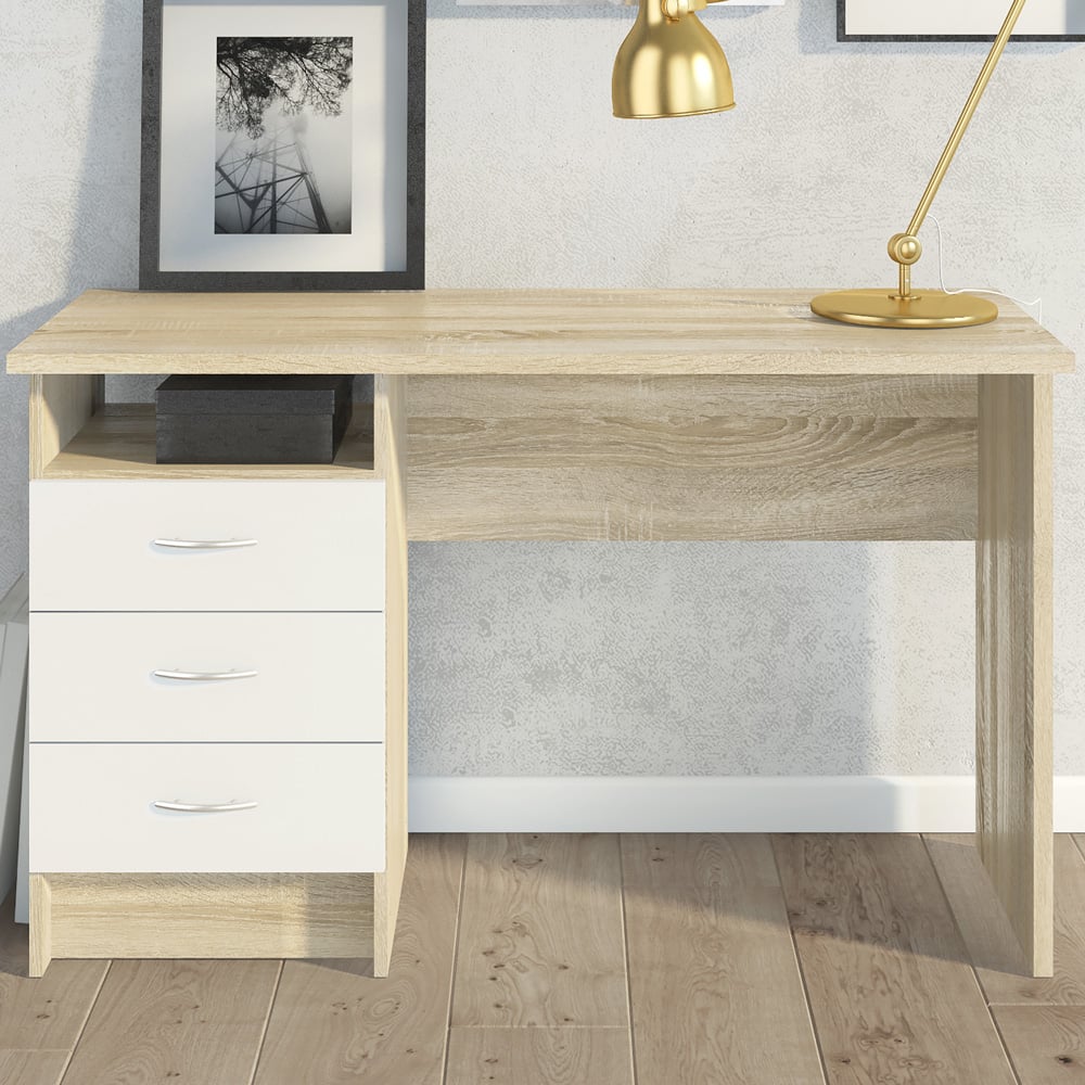Desk 120 x 60 x 75 cm - Beige and White - AZ1070