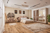 Nevada Bedroom (Melamine MDF Panels) – Bed 160 cm, Dresser 120 cm, 2 Nightstands 55 cm, Wardrobe 245 cm