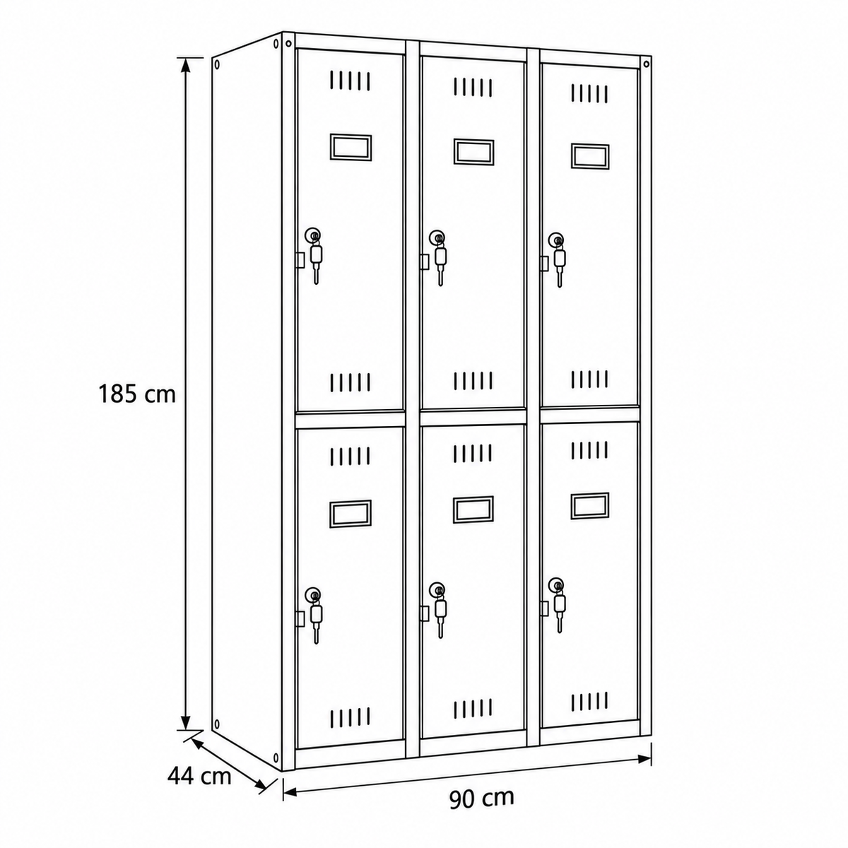 لوكر معدني بمقبض غاطس – 3×2 – 90 × 44 × 185 سم – AZ50099