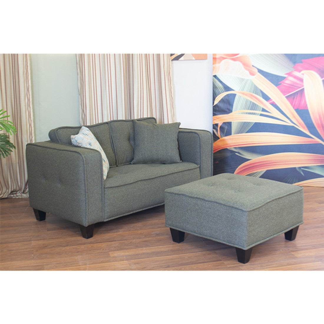 Modern Sofa Set 4 Pieces (Beech Wood, Plywood, Pine) – Color: Gray – Marassi