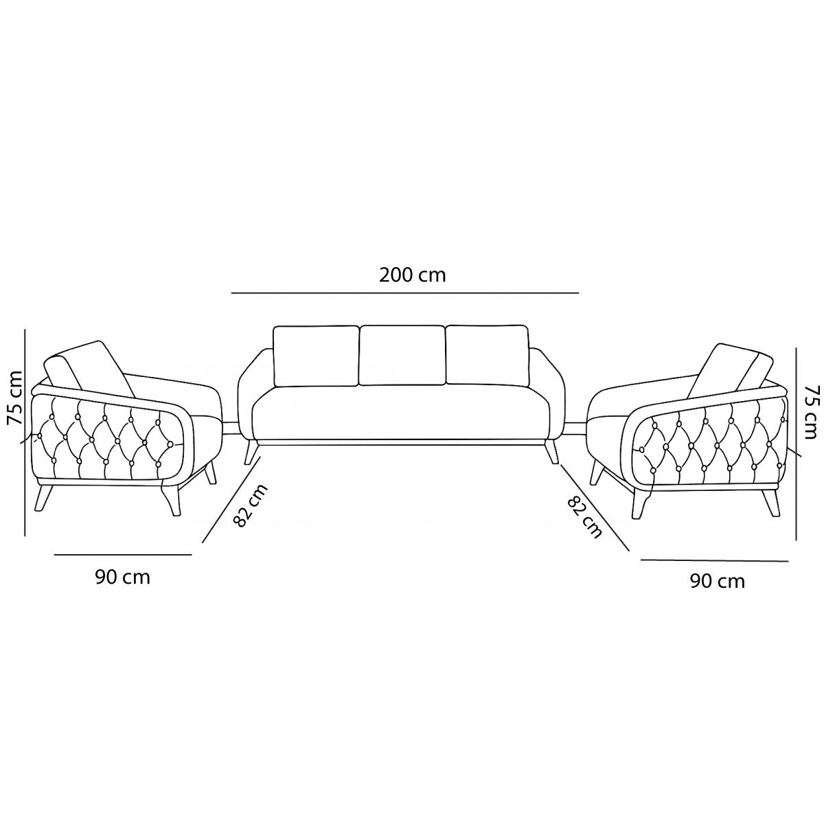 Office Sofa Set – Black - CLASSICO