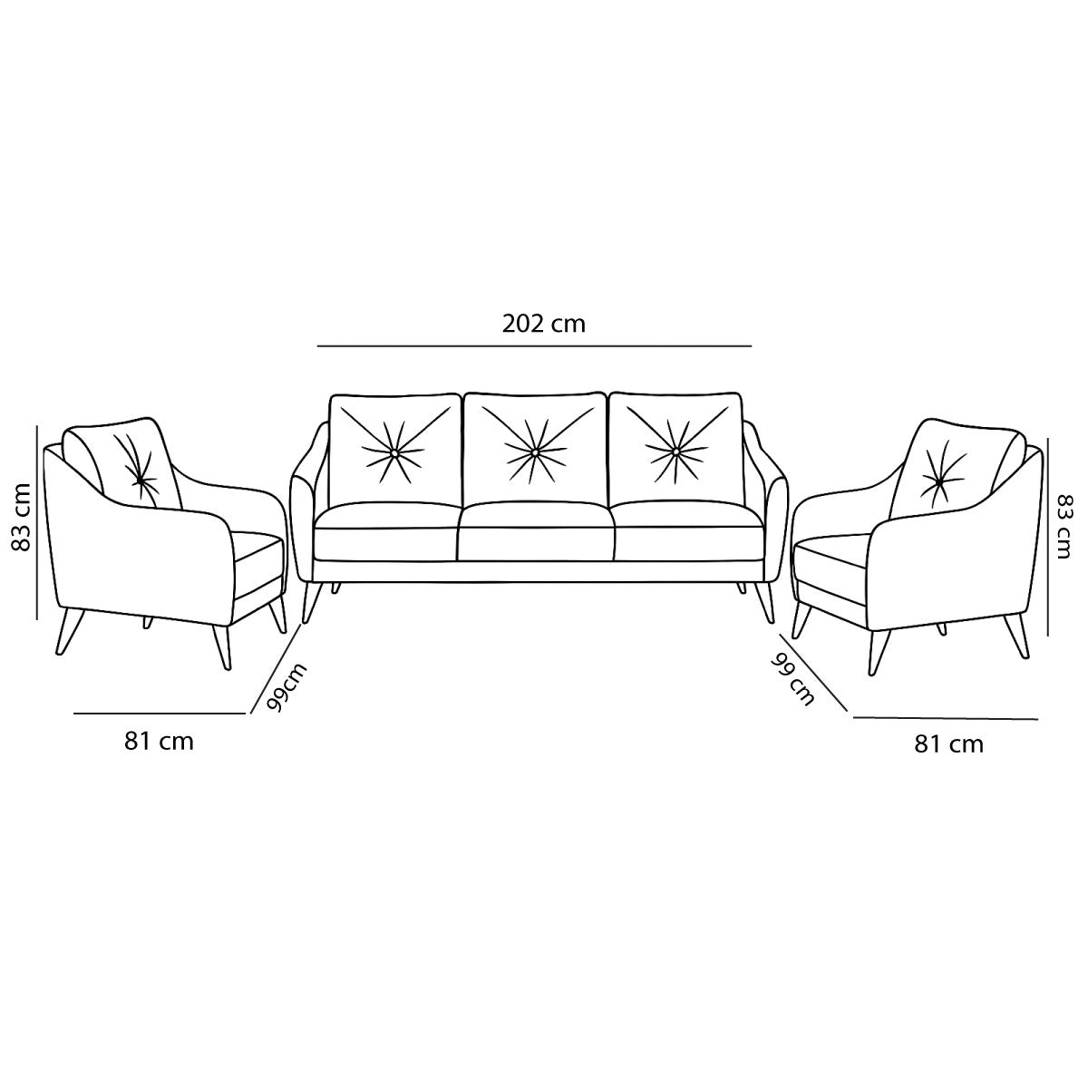 Office Sofa Set – Gray - Jabalia