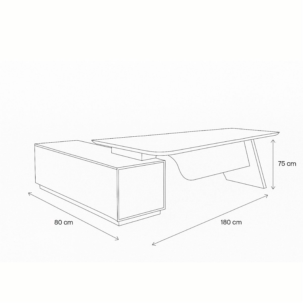 Desk 180 x 80x 75 - brown - AZ1285
