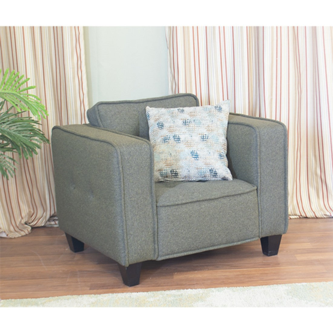 Modern Sofa Set 4 Pieces (Beech Wood, Plywood, Pine) – Color: Gray – Marassi