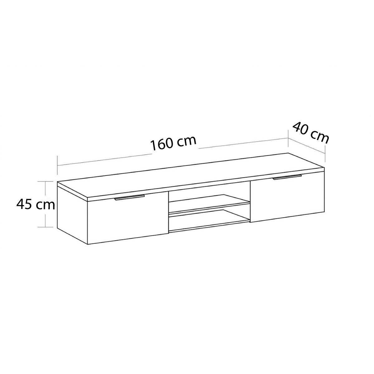 TV Table, 160 × 40 × 45 cm - MOD - AZ30012