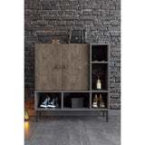 Shoe Cabinet, 100 × 35 × 110 cm - Brown and Black - AZ40013