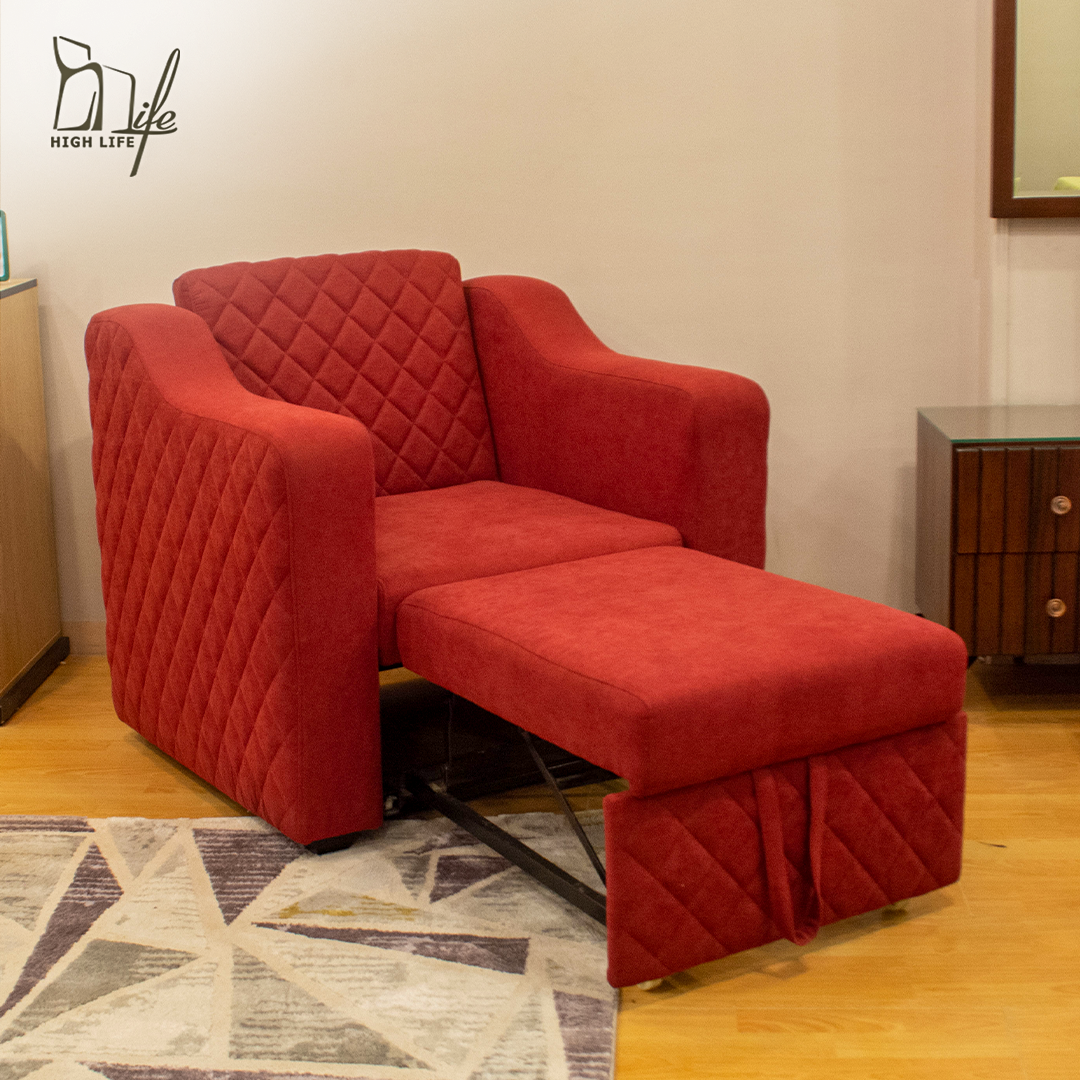 Caring Chair Bed (Metal frame, linen fabric, super soft foam density 30)