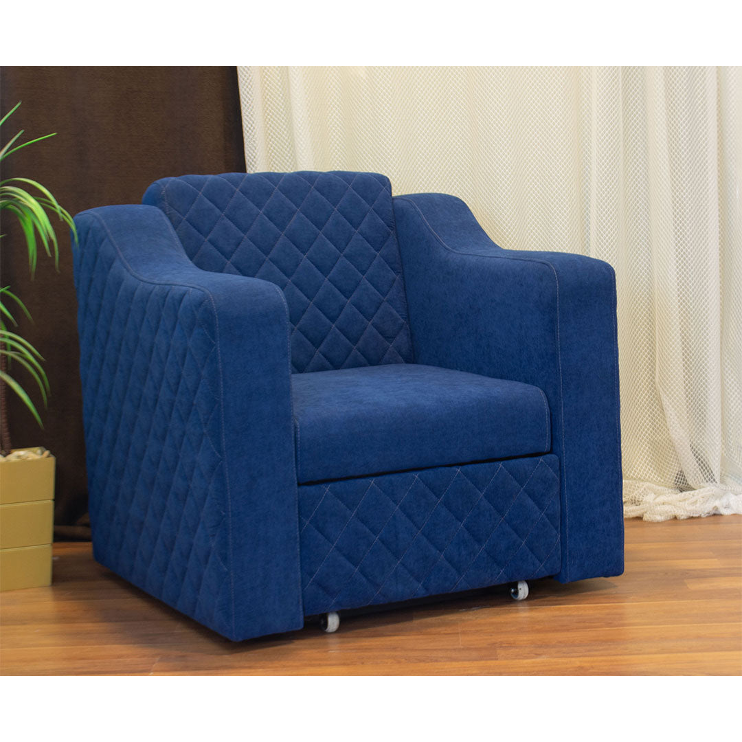 كرسي سرير (شاسيه معدني، قماش كتان، إسفنج فائق النعومة بكثافة 30)