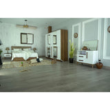 Soft Bedroom (Melamine MDF Panels) – Bed 160 cm, Dresser 80 cm, 2 Nightstands 55 cm, Wardrobe 245 cm