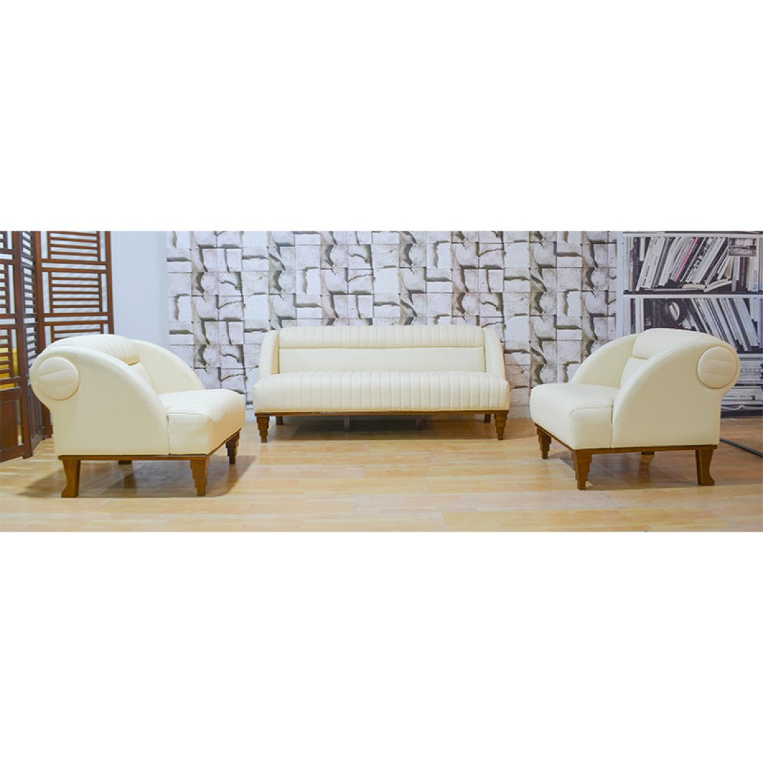 طقم كنب مكتبي – بيج – قيصر