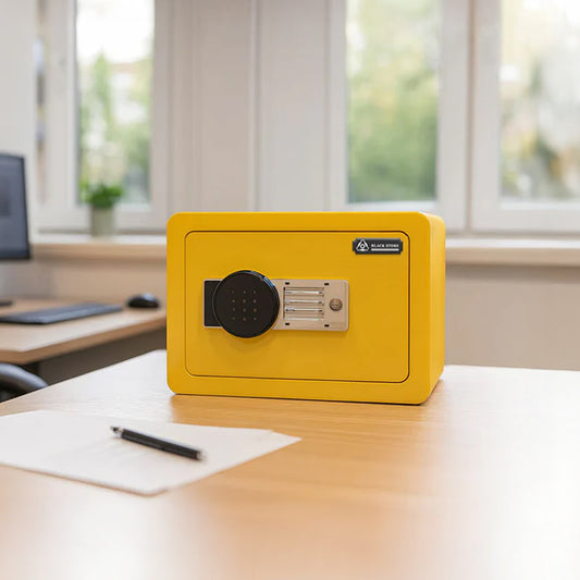 خزينة معدن - أصفر - 25  × 35  × 25 سم