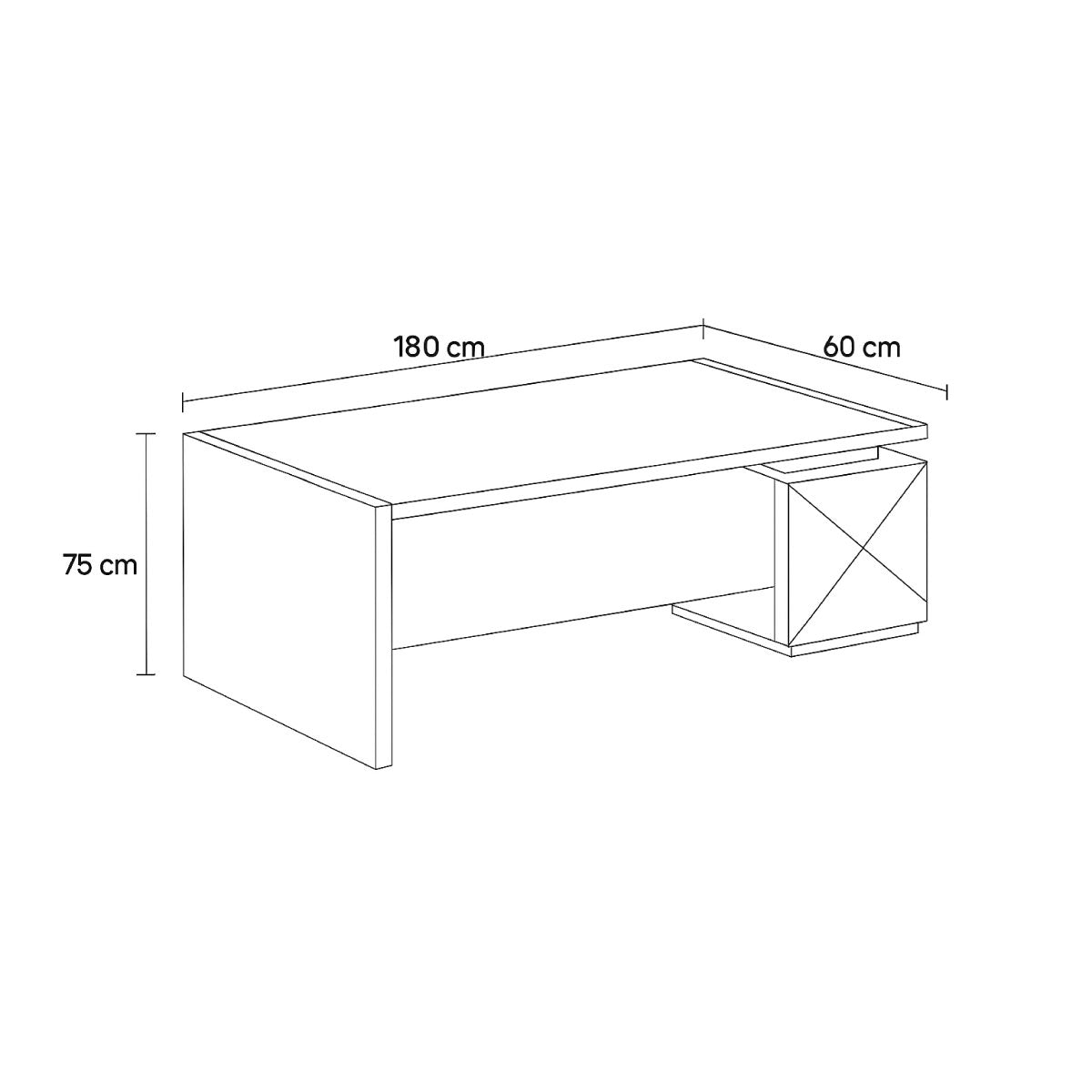 Desk 180 x 60x 75 - wooden - AZ1281