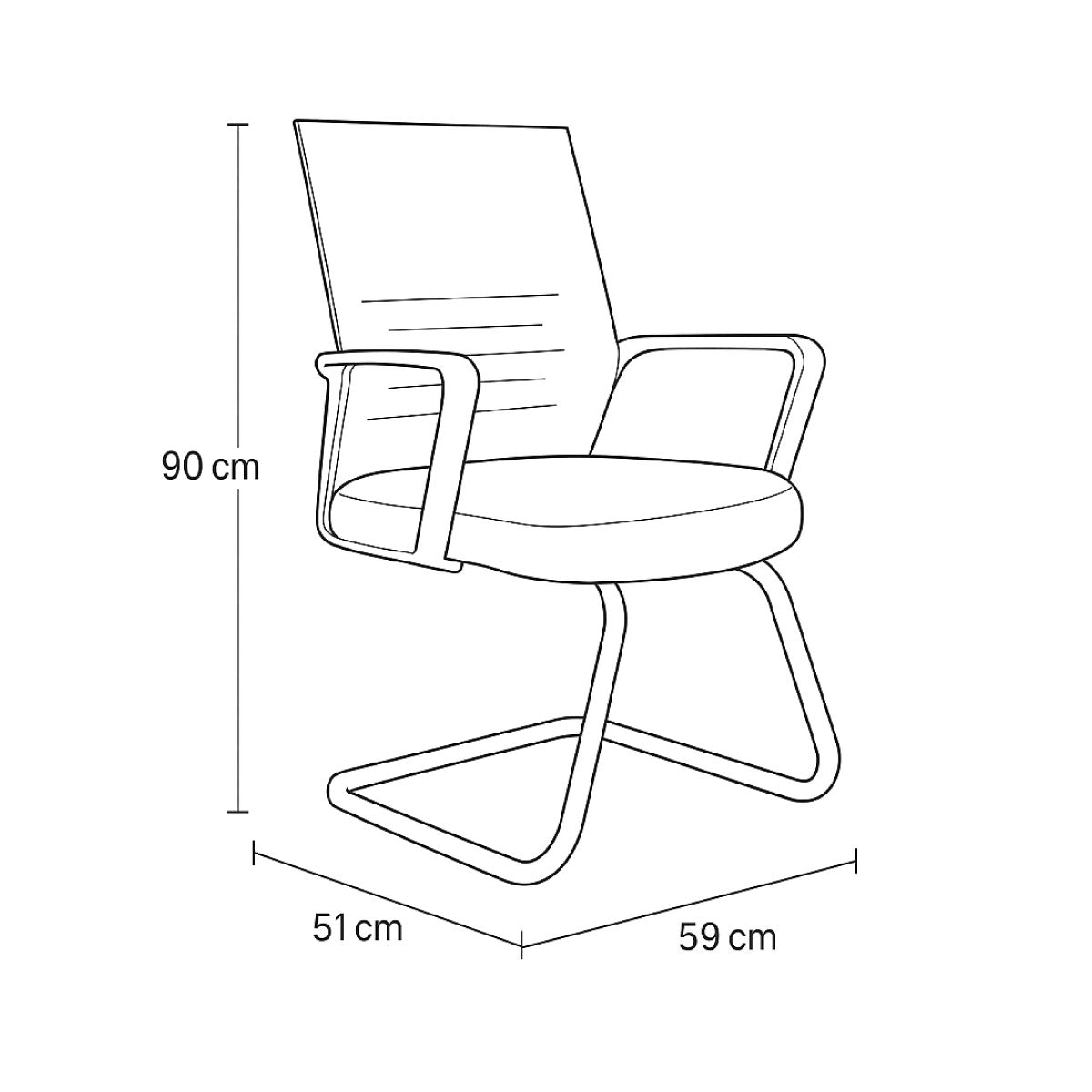 Modern Fixed Office Chair 90*59*51 cm - Yellow & Black - 18890