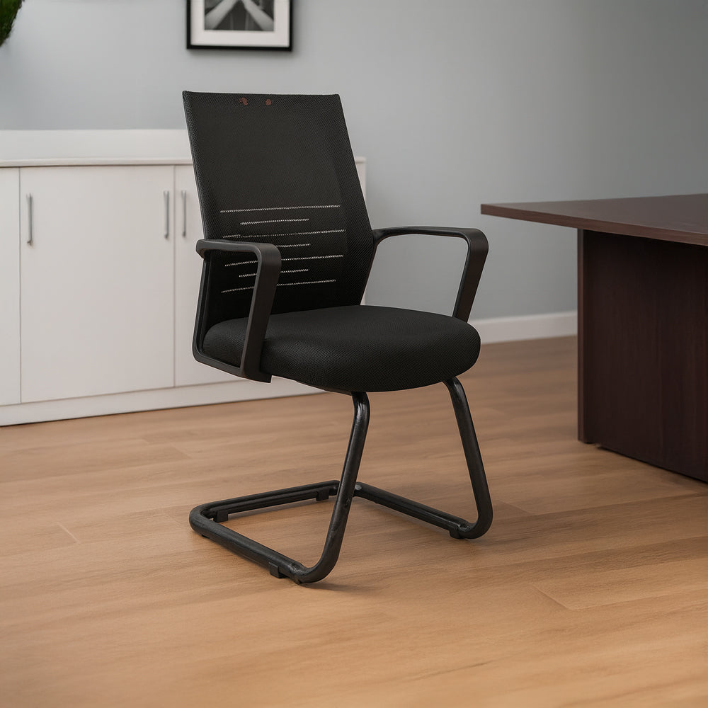 Modern Black Fixed Office Chair 90*59*51 CM - Black - 18890
