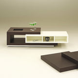 Modern Two-Tone Wooden Coffee Table with Open Storage