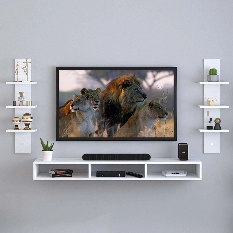 TV Table, 90 × 15 × 23 cm - White - AZ3002