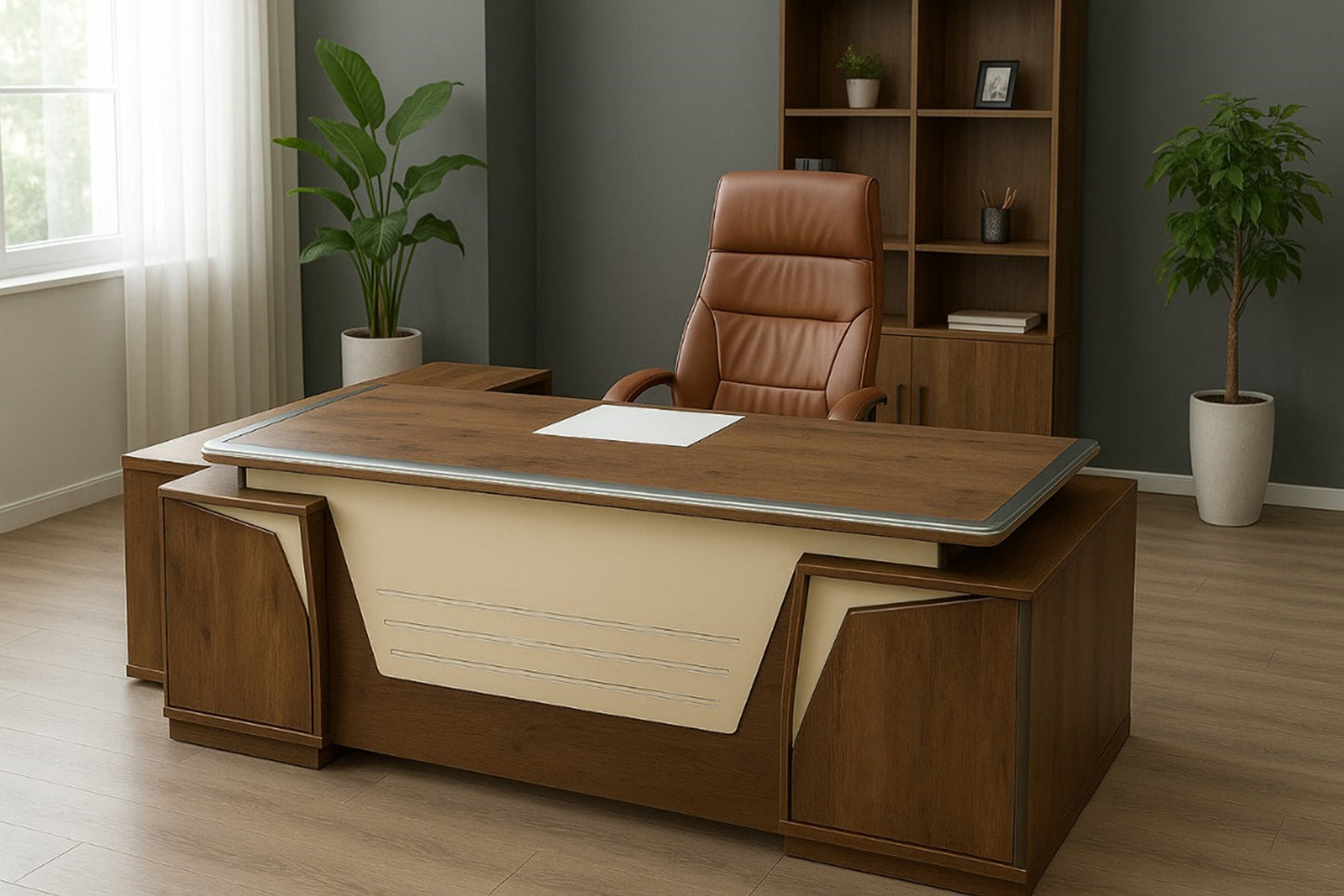 مكتب 200 × 80 × 75 سم - بني - AZ50016