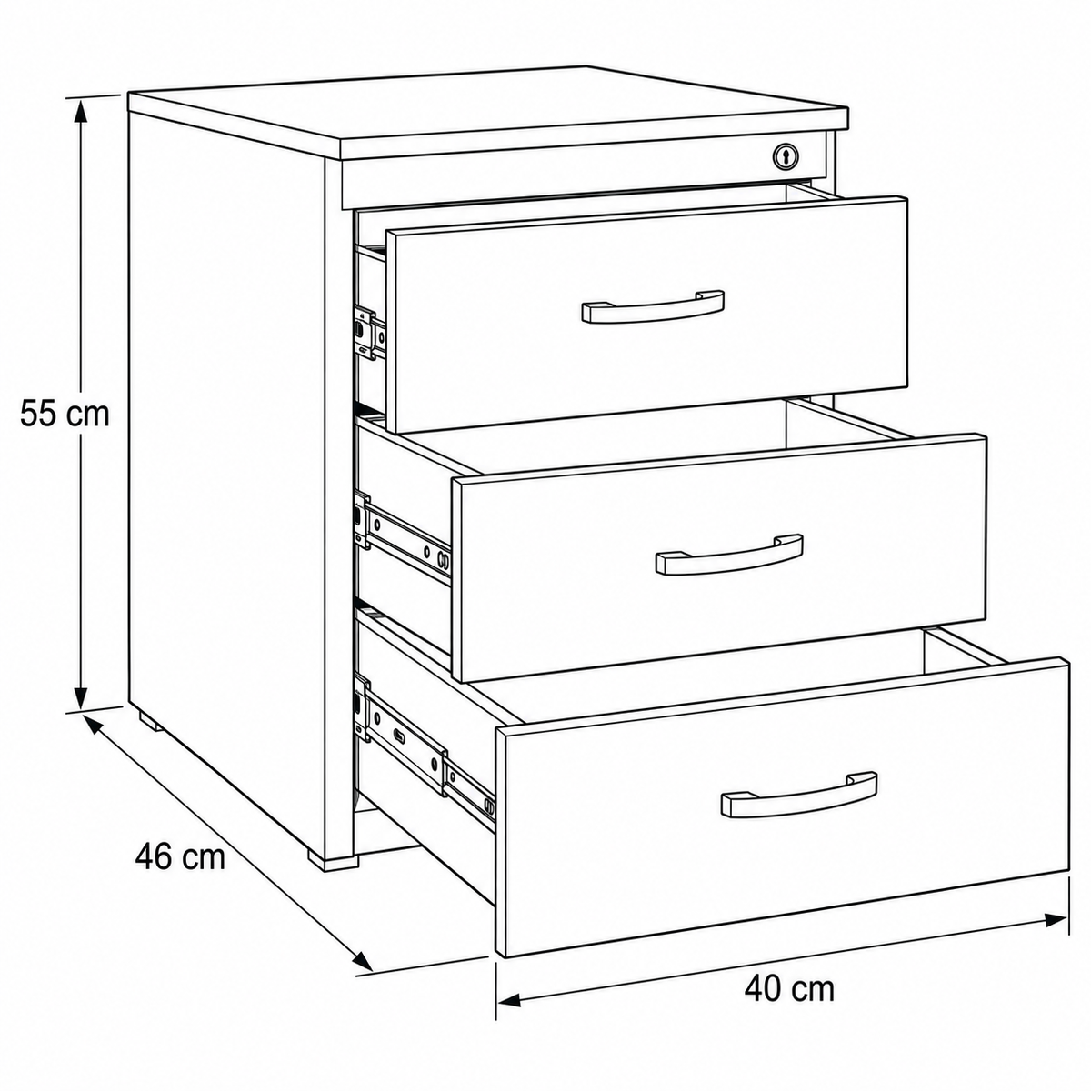 Unit Drawer – 3 Drawers – 40 × 46 × 55 cm – AZ10119