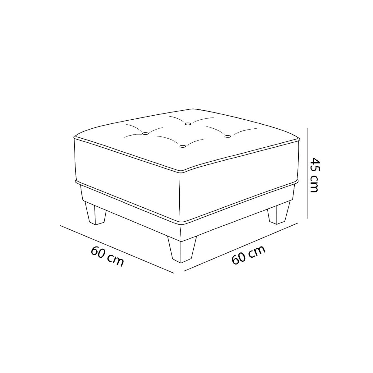 pouf (Beech Wood, Pine, Plywood) – Color: Dark Gray – Marassi