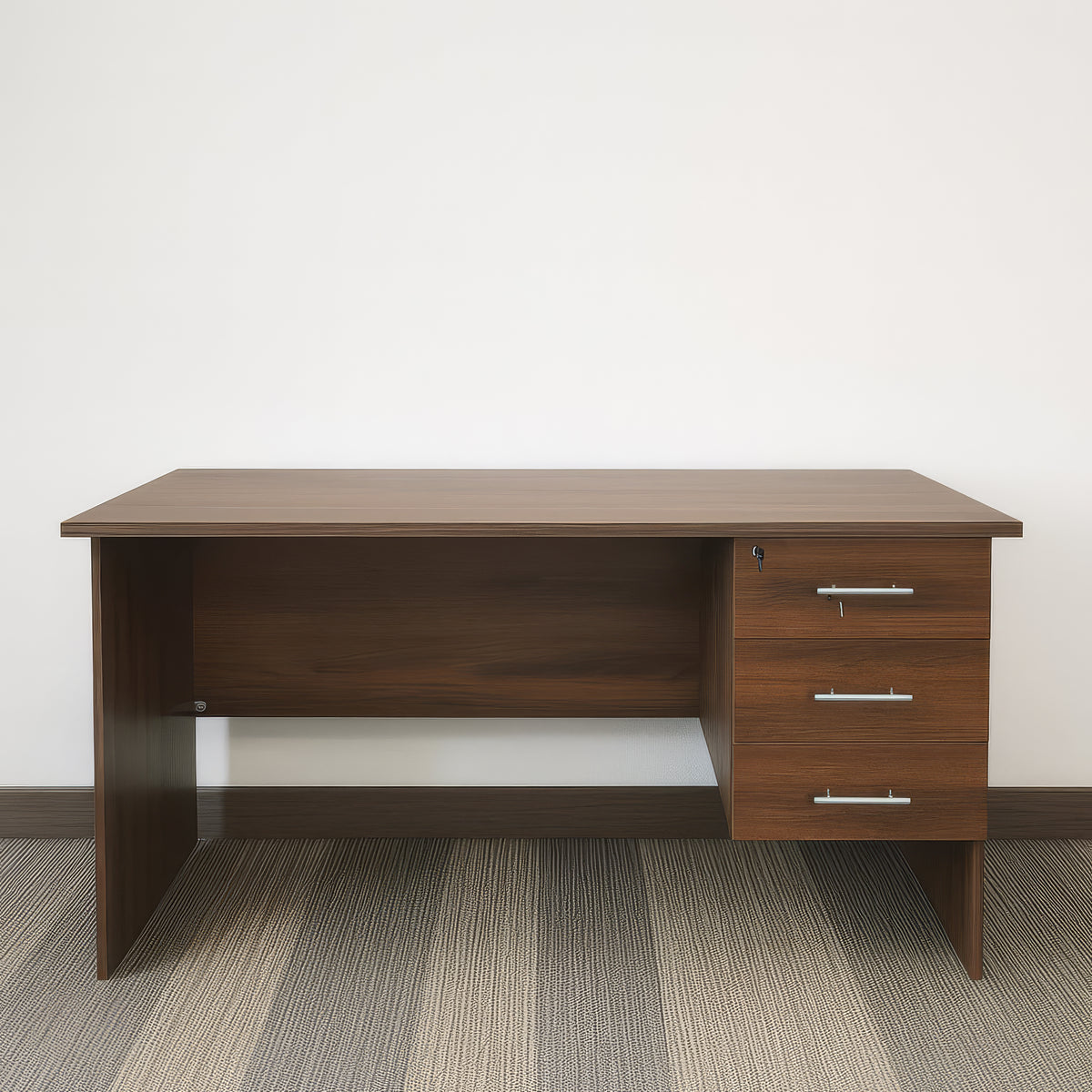 مكتب 120×60×75 سم + وحدة أدراج معلقة – بني – AZ50014