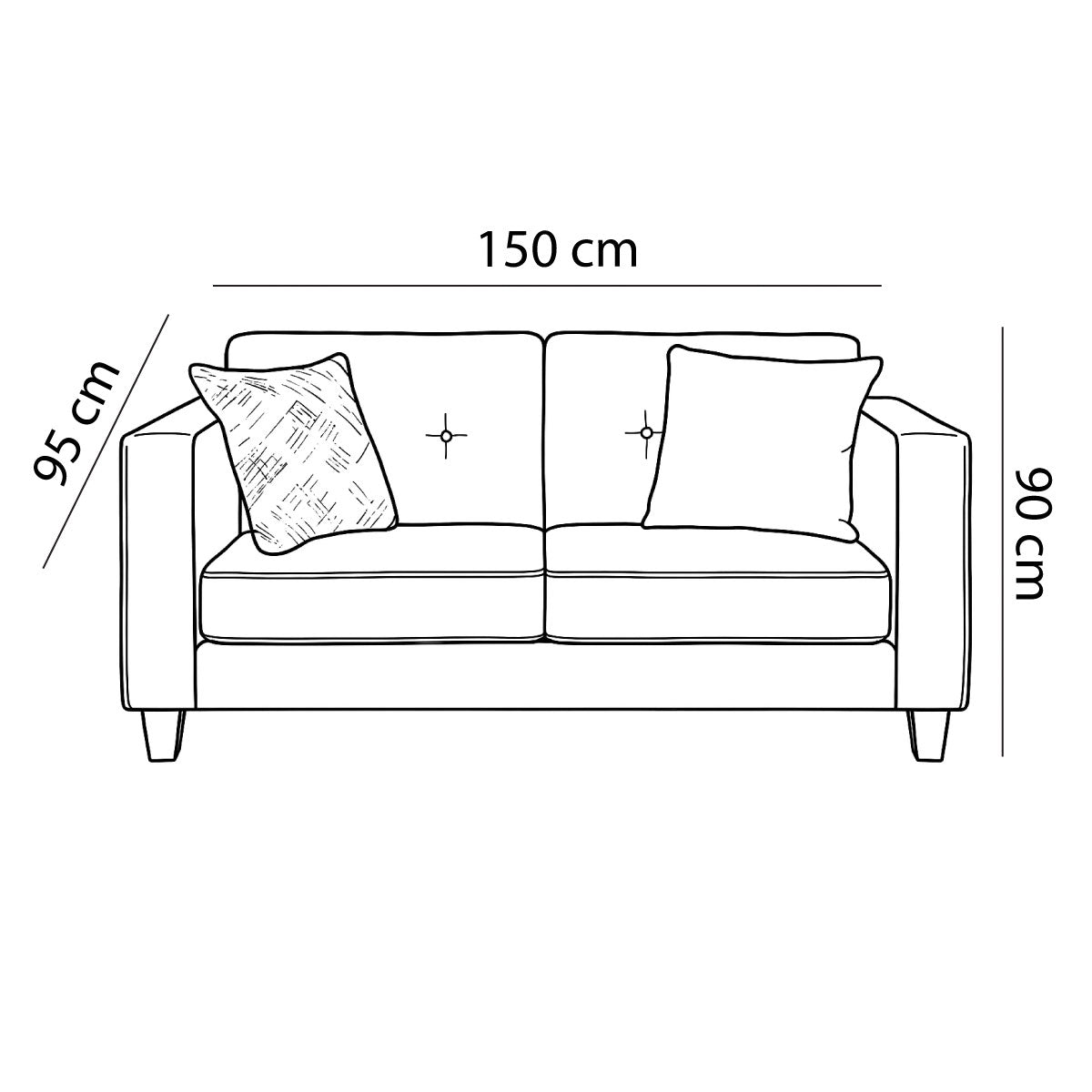 Modern Sofa Piece (Beech Wood, Pine, Plywood) – Dark Gray – Marassi
