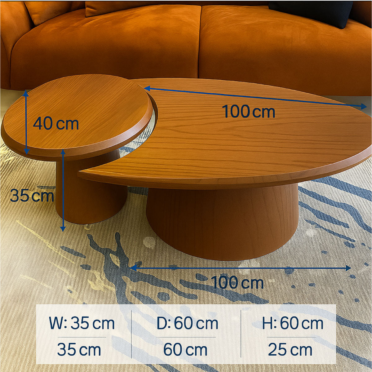 Modern Abstract Interlocking Coffee Table Set - MDF Construction