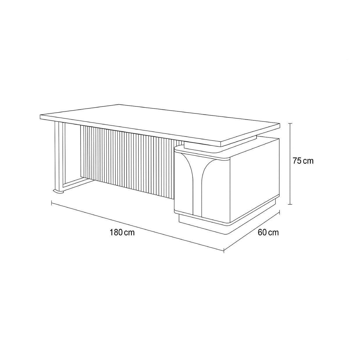 مكتب 180 × 60 × 75 سم - بيج وأبيض - الموديل AZ1273