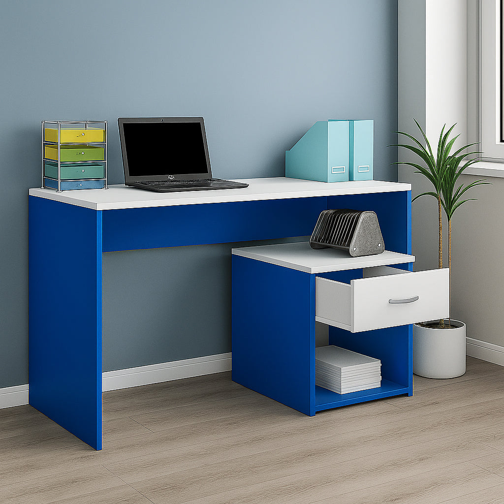 Desk 120 x60 x74cm -wooden & white - AZ1099