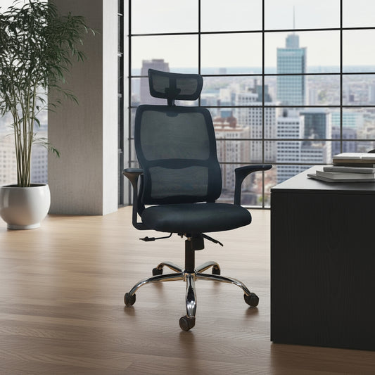 كرسي مكتب ظهر عالي 136×53×71 سم - أسود - 852A-1