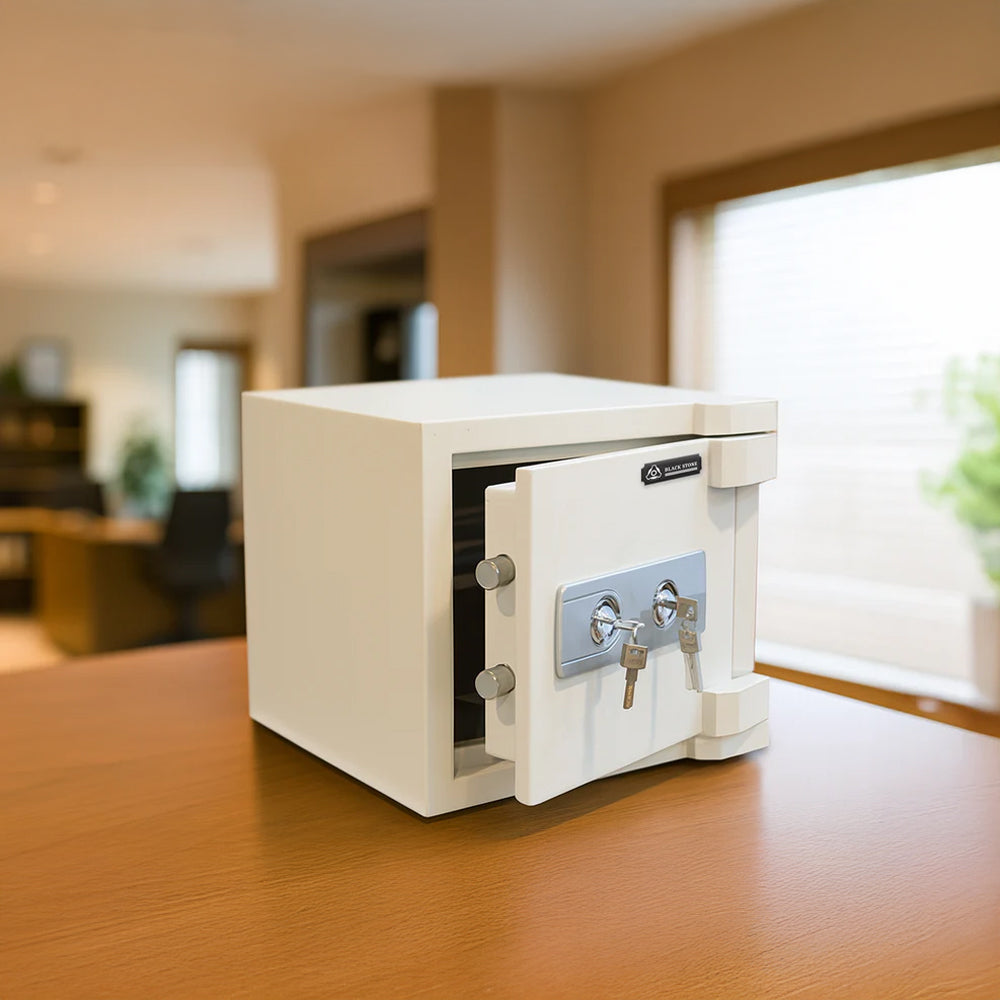 Fire Proof Steel Safety Box White 41 x 42 x 42 CM