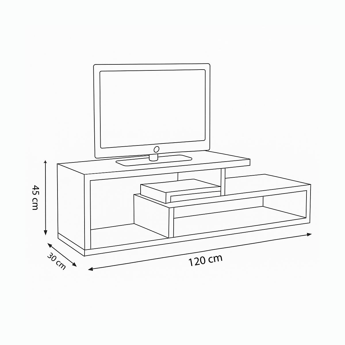 TV Table, 120 × 30 × 45 cm - MOD - AZ30026