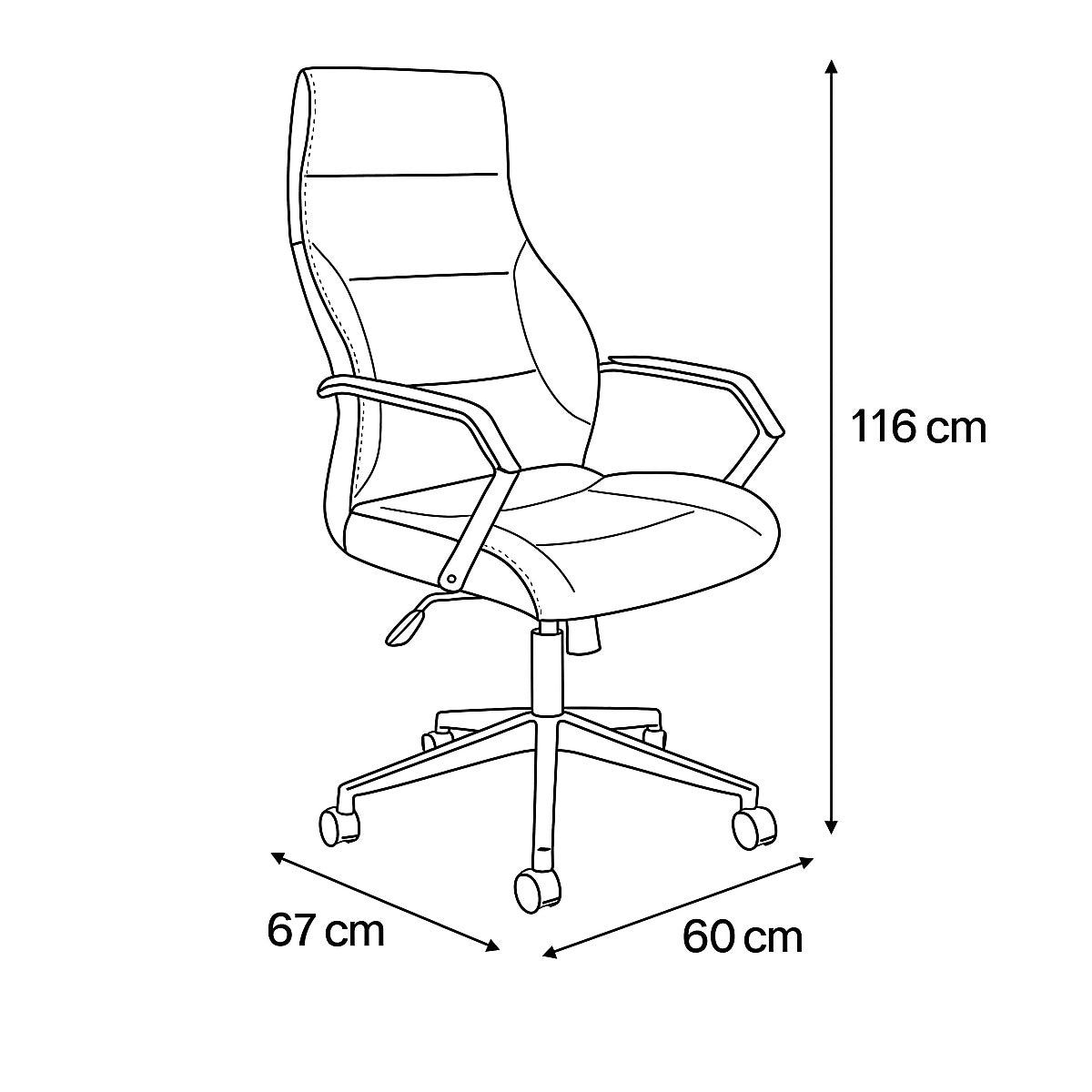 High Back office chair 116 x 60 x 67 cm - Brown - ROYAL