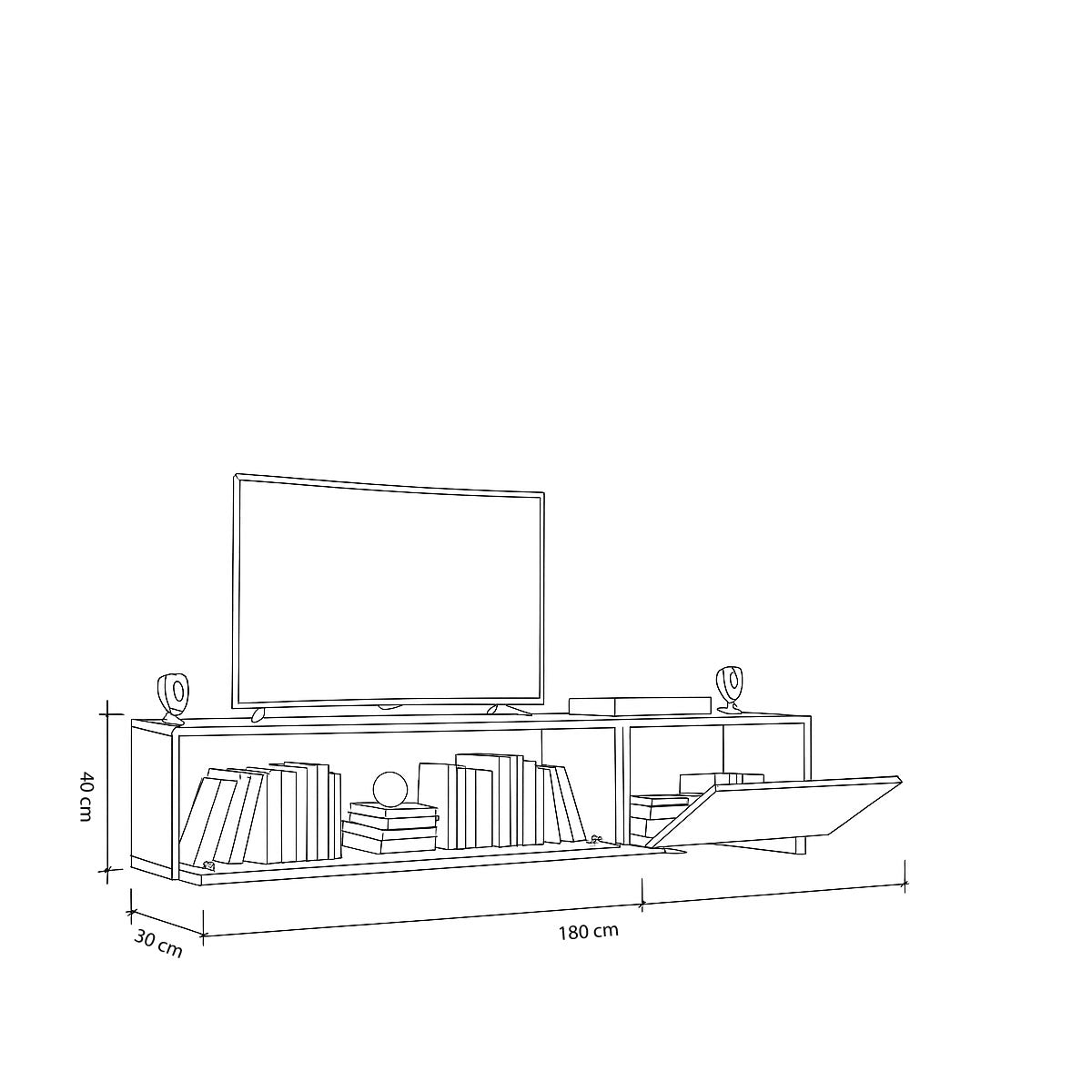 TV Table, 180 × 30 × 40 cm - MOD - AZ30028