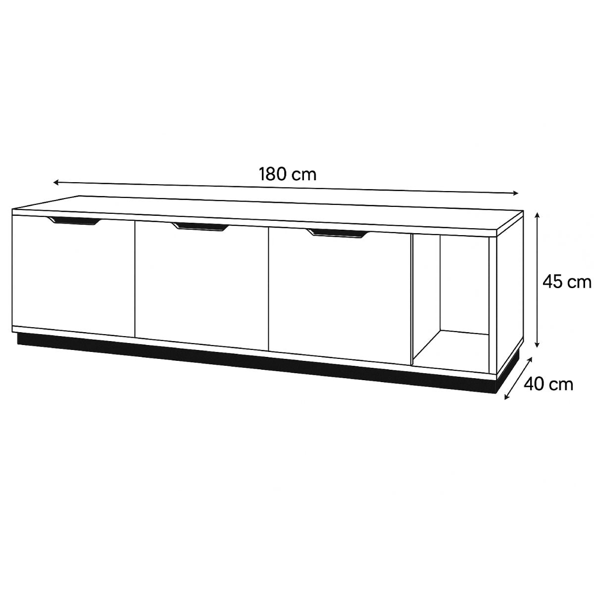 Modern Two-Tone Low Profile TV Stand with Drawers