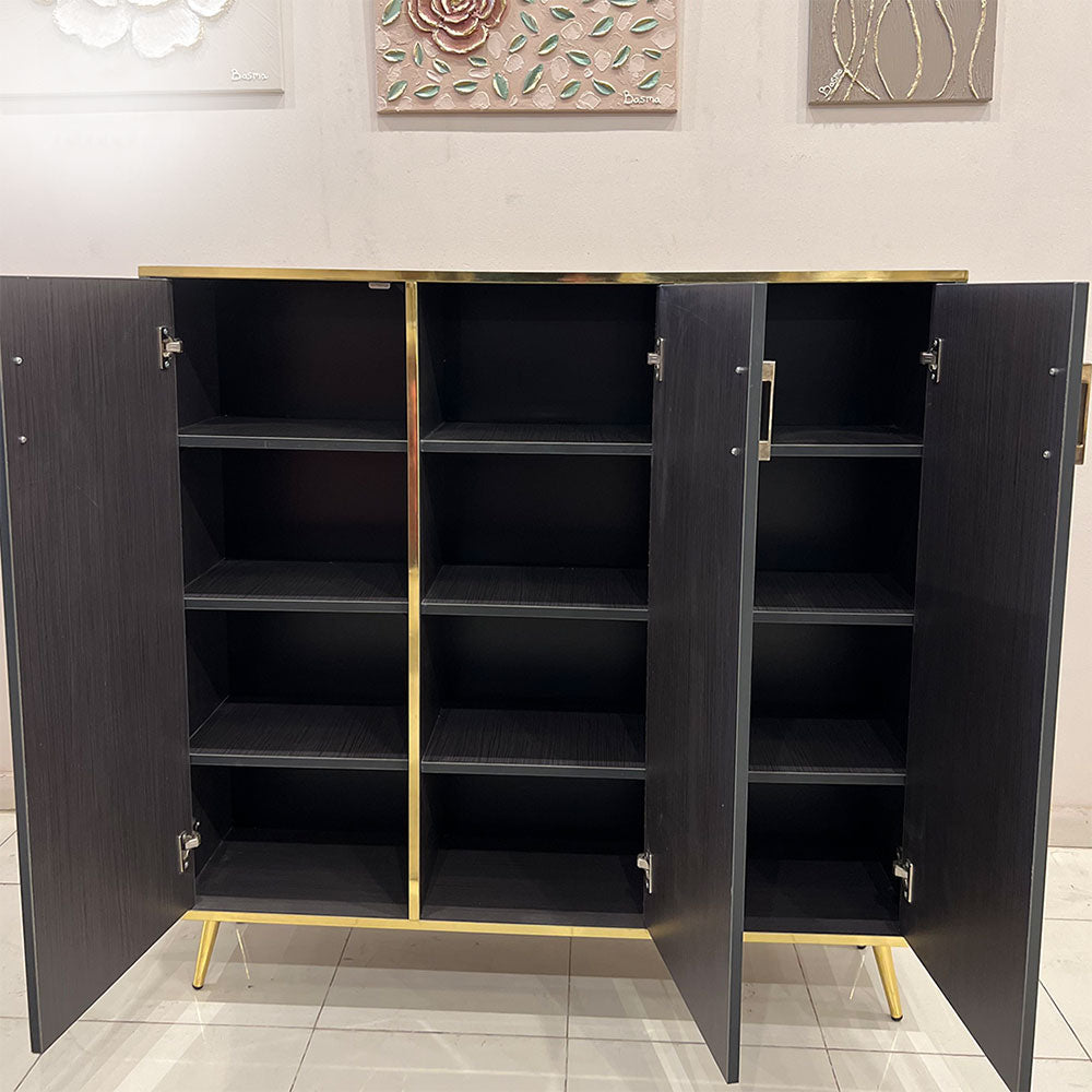 Shoe Cabinet, 110 × 35 × 90 cm - Black - AZ40062