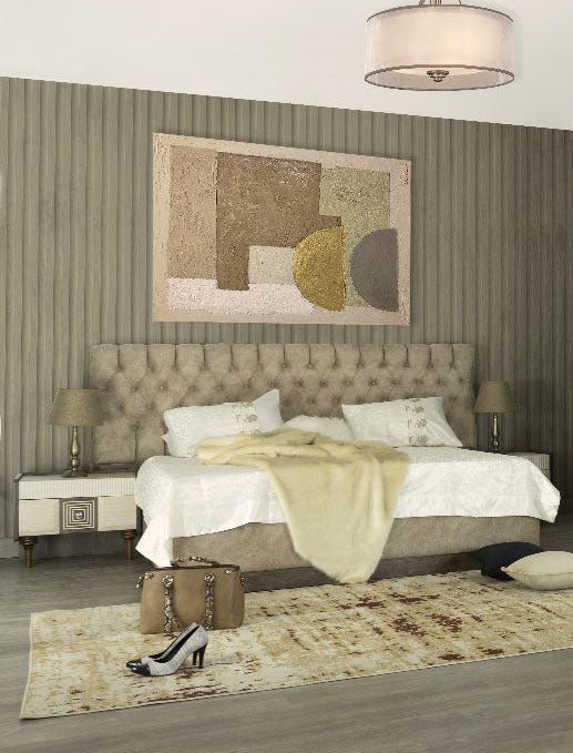 Florida Bedroom (Melamine MDF Panels) – Bed 180 cm, Dresser 120 cm, 2 Nightstands 60 cm, Wardrobe 260 cm