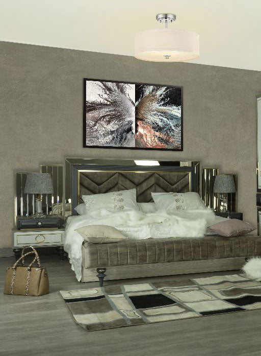 Hacienda Bedroom (MDF Panels) – Bed 160 cm, Dresser 120 cm, 2 Nightstands 60 cm, Wardrobe 260 cm