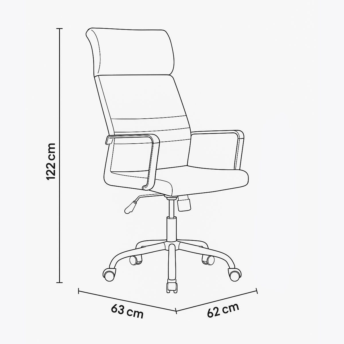 High-Back Executive Chair 122*62*63 CM - Black - Baran HB-HR