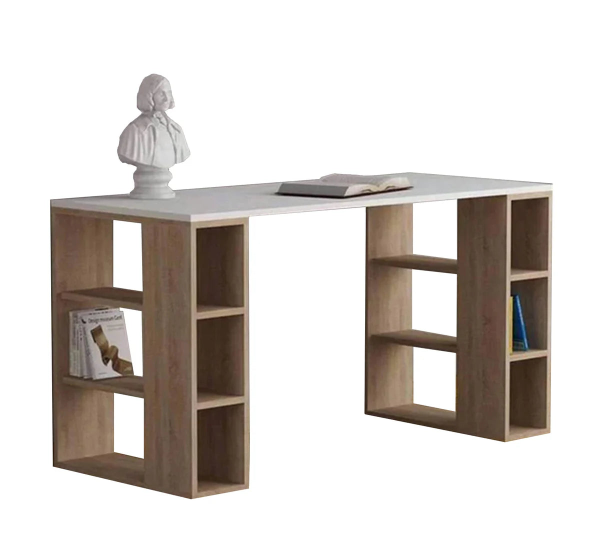 Desk 120 x 50 x 75 cm - Beige and White - AZ1074