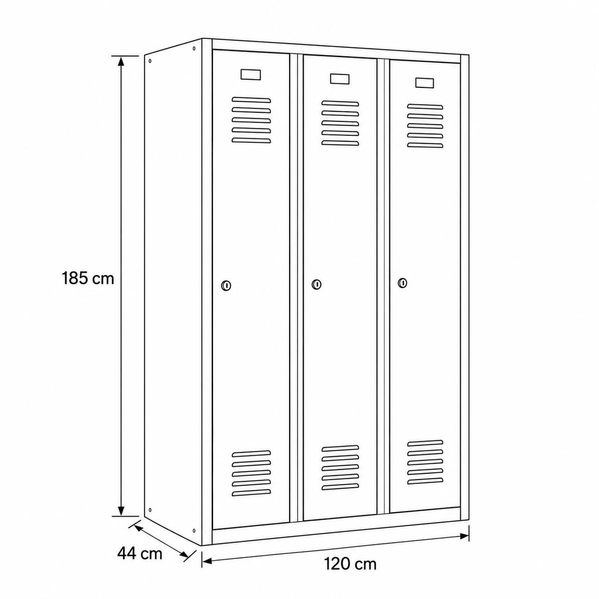 لوكر معدني بمقبض غاطس – 1×3 – 120 × 44 × 185 سم – AZ50103
