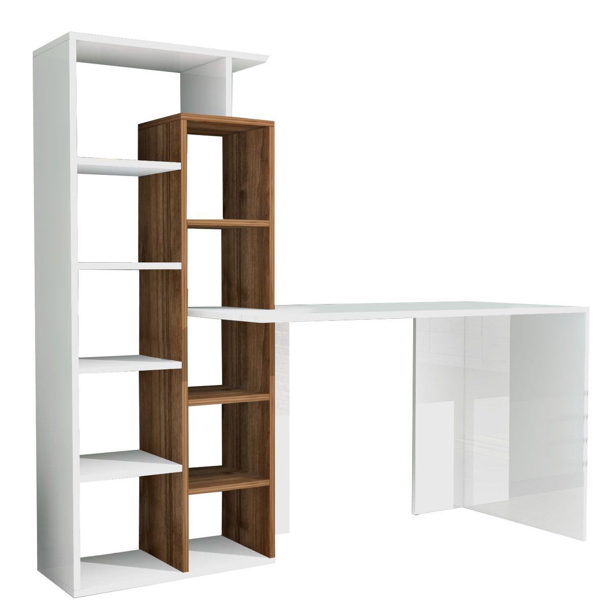 Desk 140 x 50 x 130 cm - White and Brown - AZ1010