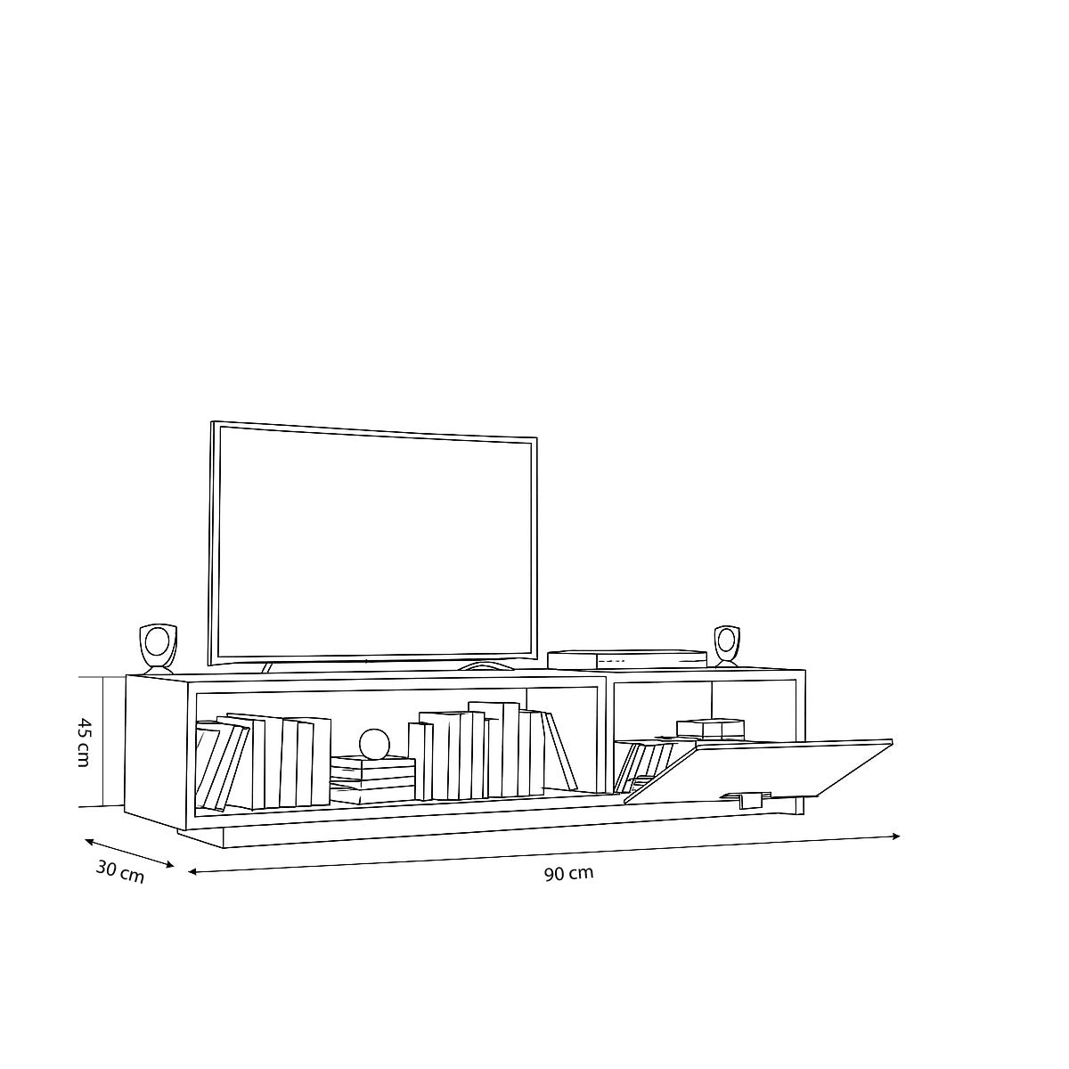 TV Table, 90 × 30 × 45 cm - MOD - AZ30030