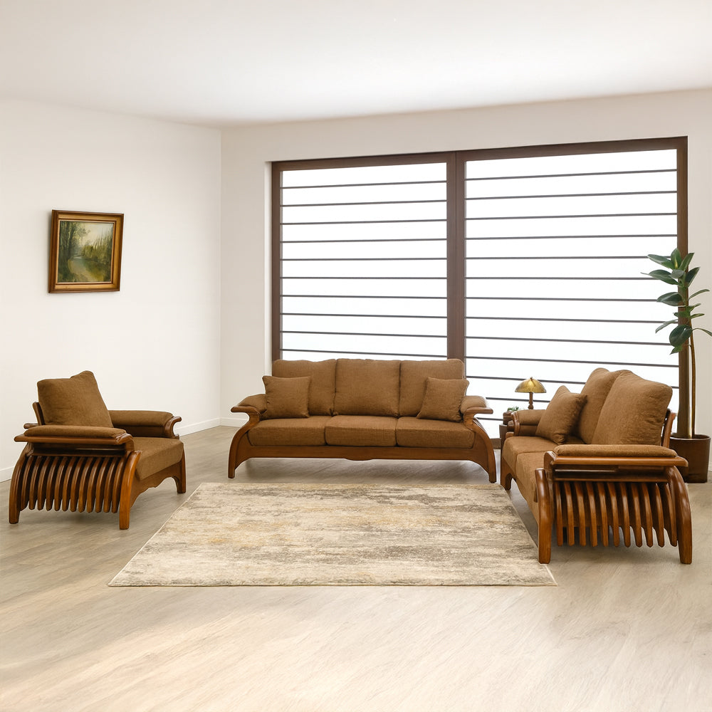 Spider home living room set consisting of a 3-seater sofa, a 2-seater sofa, and an armchair.